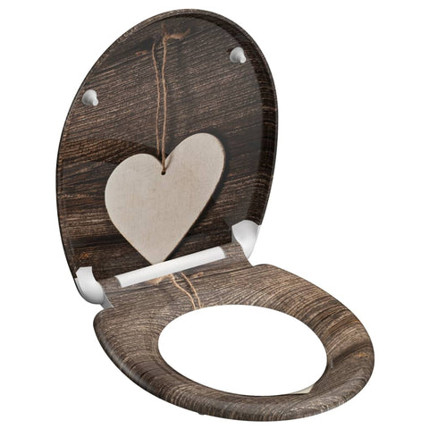 SCHÜTTE Toilettensitz mit Absenkautomatik WOOD HEART Duroplast