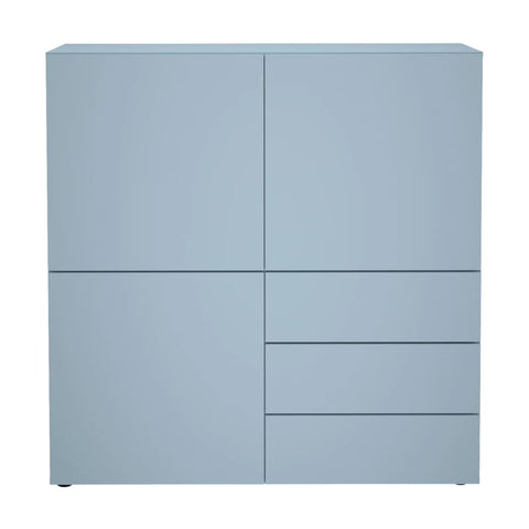 FMD Schrank mit 3 Schubladen und 3 Türen 99x31,5x101,2 cm Blau