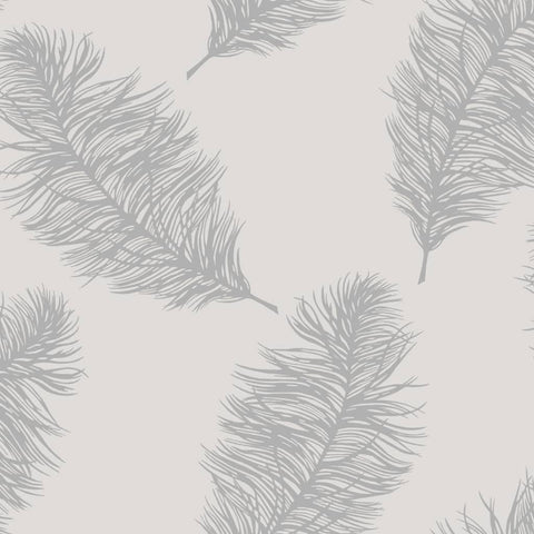 DUTCH WALLCOVERINGS Tapete Fawning Feather Hellgrau