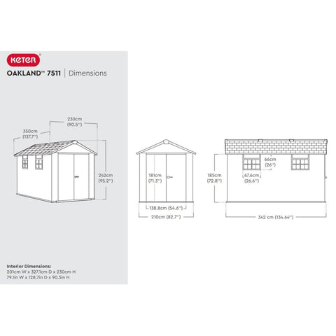 Keter Gerätehaus Oakland 7511 Anthrazit