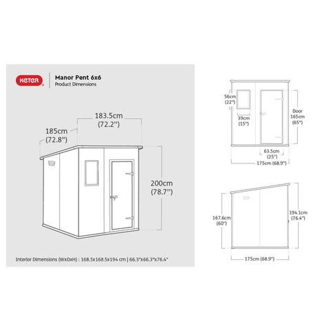 Keter Gerätehaus Manor Pent 66 Dunkelgrau