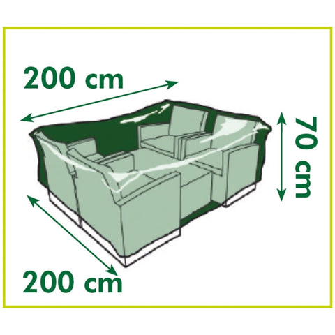 Nature Gartenmöbelabdeckung für niedrigen Tisch Stühle 200x200x70 cm