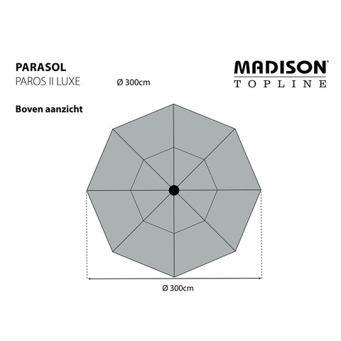 Madison Sonnenschirm Paros II Luxe 300 cm Grau