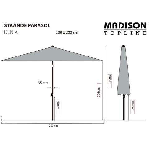 Madison Sonnenschirm Denia 200x200 cm Ecru