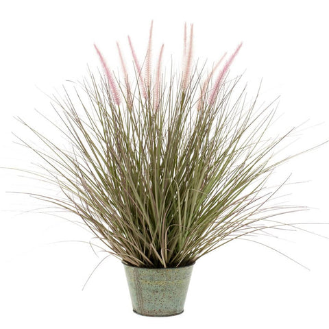 Emerald Künstliches Pennisetum im Zink-Topf 58 cm