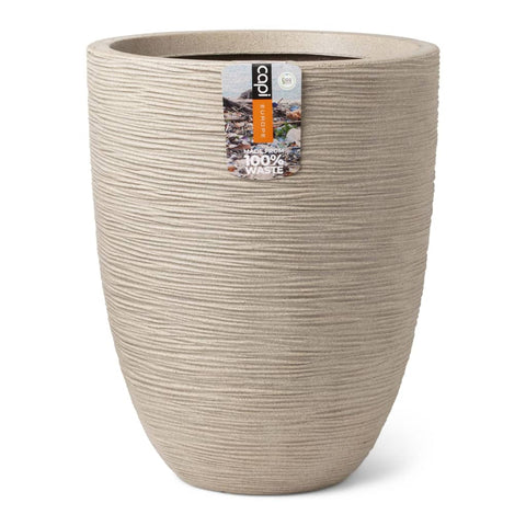 Capi Vase Waste Rib Elegant Niedrig 34x46 cm Terrazzo Beige