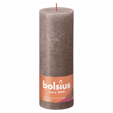 Bolsius Rustikale Stumpenkerzen Shine 4 Stk. 190x68 mm Taupe