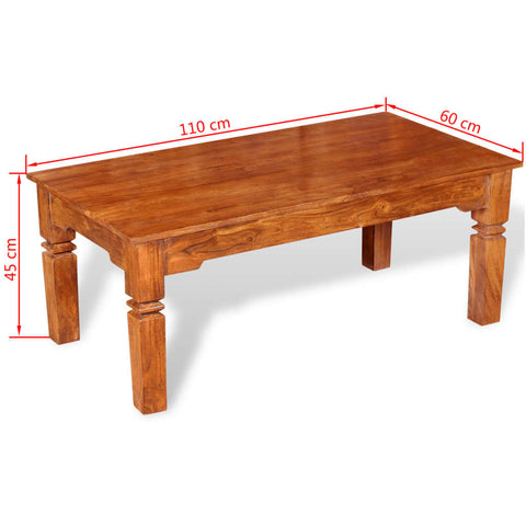 vidaXL Couchtisch Massivholz 110x60x45 cm