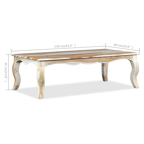 vidaXL Couchtisch Massivholz 110 x 60 x 35 cm