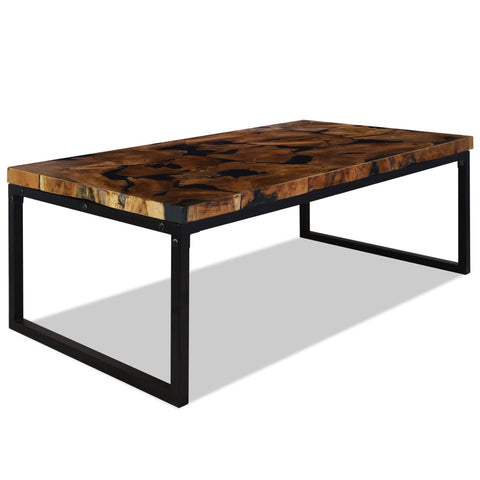 vidaXL Couchtisch Teak Harz 110x60x40 cm