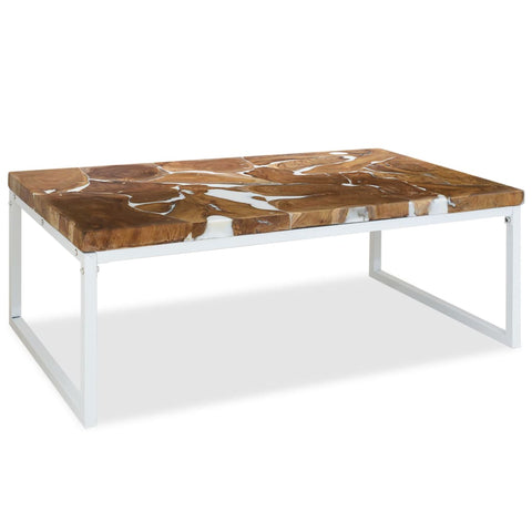 vidaXL Couchtisch Teak Harz 110x60x40 cm