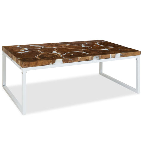 vidaXL Couchtisch Teak Harz 110x60x40 cm