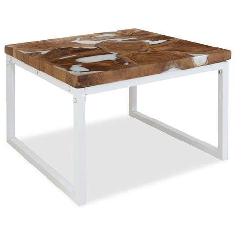 vidaXL Couchtisch Teak Harz 60x60x40 cm