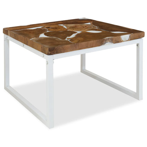 vidaXL Couchtisch Teak Harz 60x60x40 cm