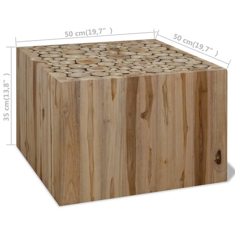 vidaXL Couchtisch Teakholz 50x50x35 cm