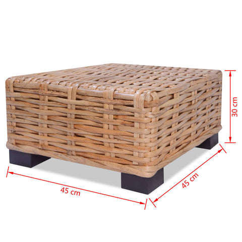 vidaXL Couchtisch Natürliches Rattan 45x45x30 cm