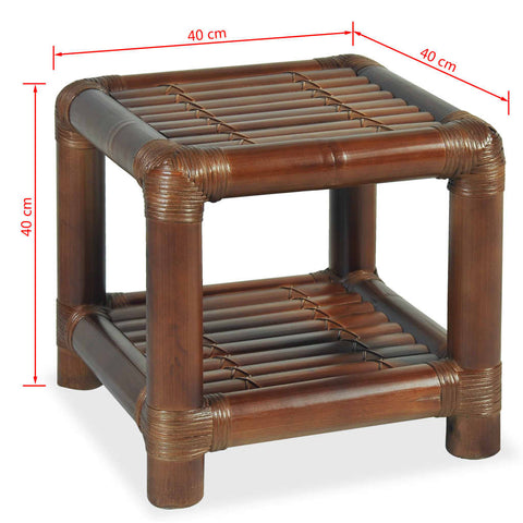 vidaXL Nachttisch 40×40×40 cm Bambus Dunkelbraun