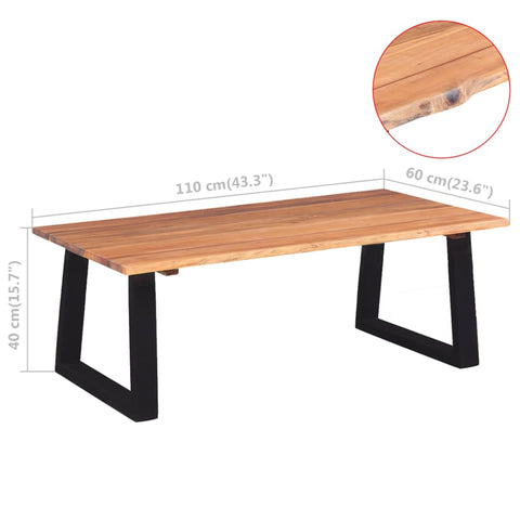 vidaXL Couchtisch Massivholz Akazie 110x60x40 cm