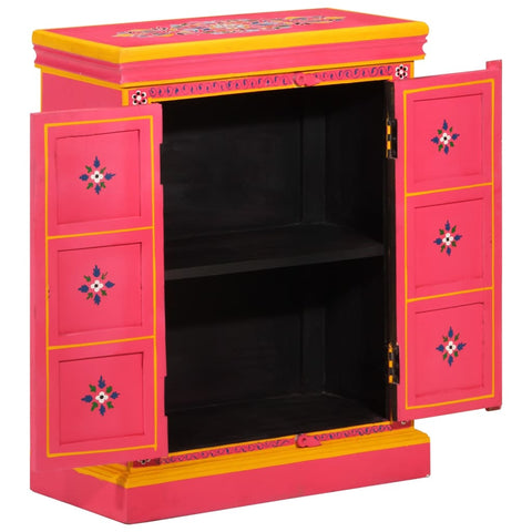 vidaXL Sideboard Massivholz Mango Rosa Handbemalt