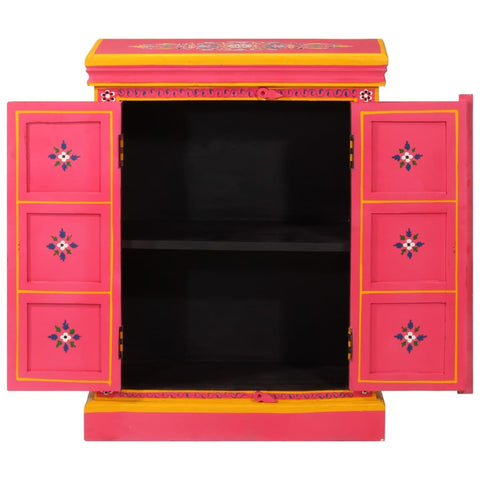 vidaXL Sideboard Massivholz Mango Rosa Handbemalt