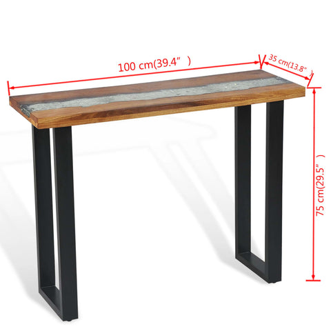 vidaXL Konsolentisch Teak 100 x 35 x 75 cm