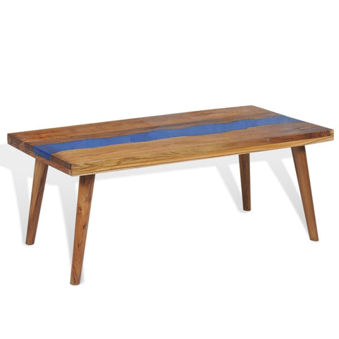 vidaXL Couchtisch Teak Harz 100x50x40 cm