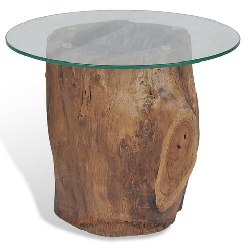 vidaXL Couchtisch Teak Glas 50x40 cm