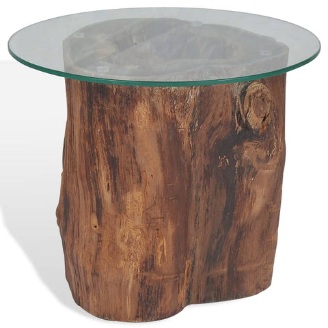 vidaXL Couchtisch Teak Glas 50x40 cm