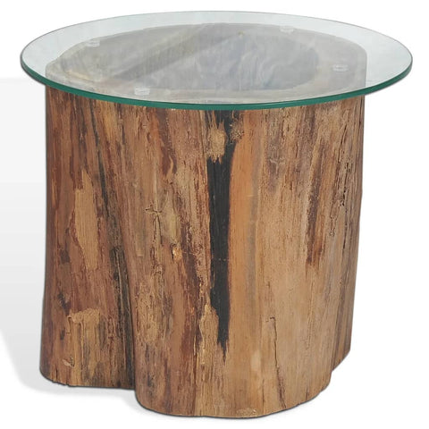 vidaXL Couchtisch Teak Glas 50x40 cm