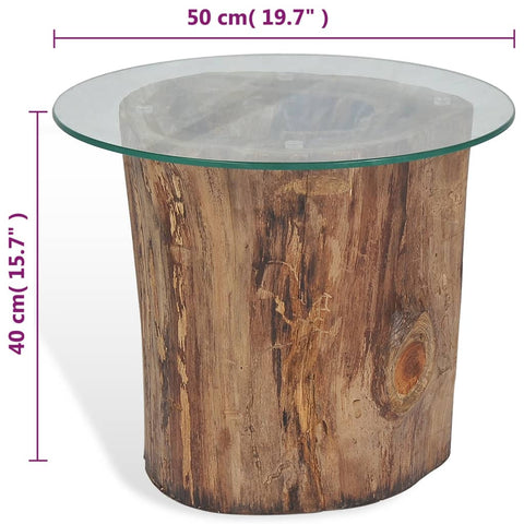 vidaXL Couchtisch Teak Glas 50x40 cm