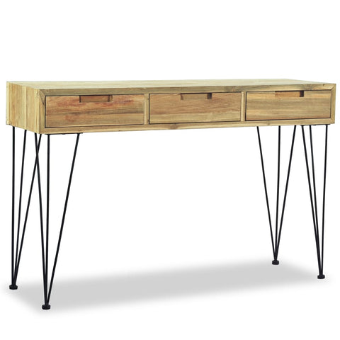 vidaXL Konsolentisch 120 x 35 x 76 cm Teak Massiv