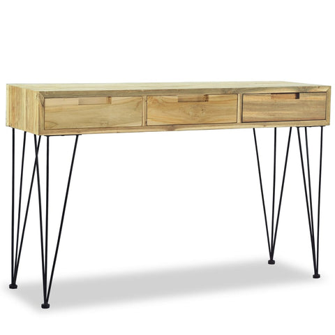 vidaXL Konsolentisch 120 x 35 x 76 cm Teak Massiv