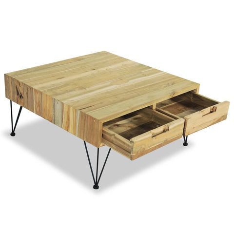 vidaXL Couchtisch 80x80x40 cm Massivholz Teak