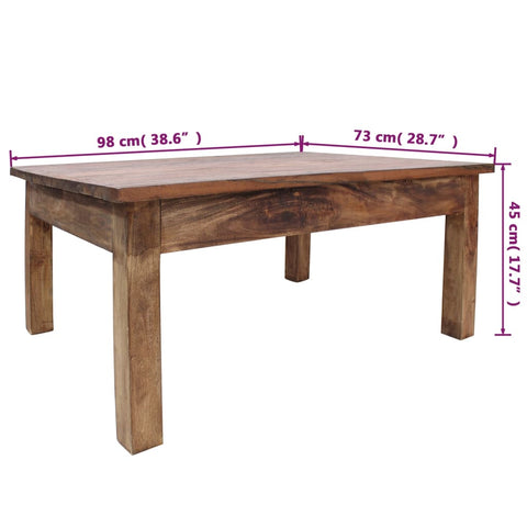 vidaXL Couchtisch Massives Mahagoniholz 98x73x45 cm