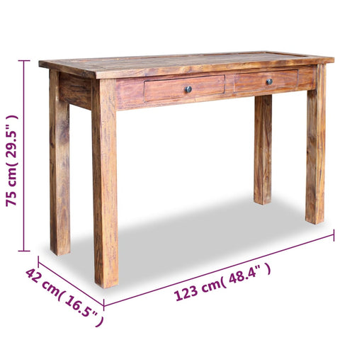 vidaXL Konsolentisch Massives Mahagoniholz 123x42x75 cm