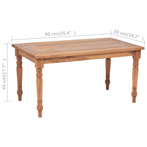 vidaXL Batavia Couchtisch Kolonialstil Teak 90 x 50 x 45 cm