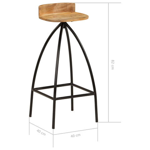 vidaXL Barhocker 2 Stk. Massivholz Mango