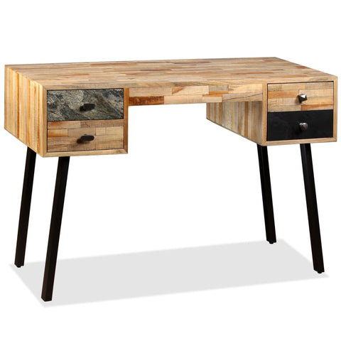 vidaXL Schreibtisch Wiederverwertetes Teak Massivholz 110 × 50 × 76 cm