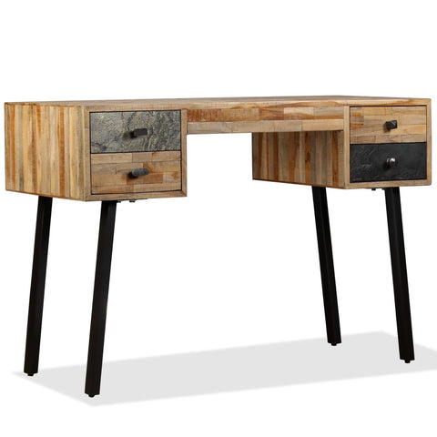 vidaXL Schreibtisch Wiederverwertetes Teak Massivholz 110 × 50 × 76 cm