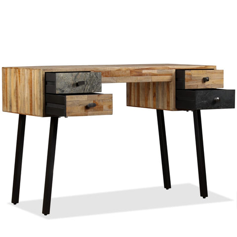 vidaXL Schreibtisch Wiederverwertetes Teak Massivholz 110 × 50 × 76 cm