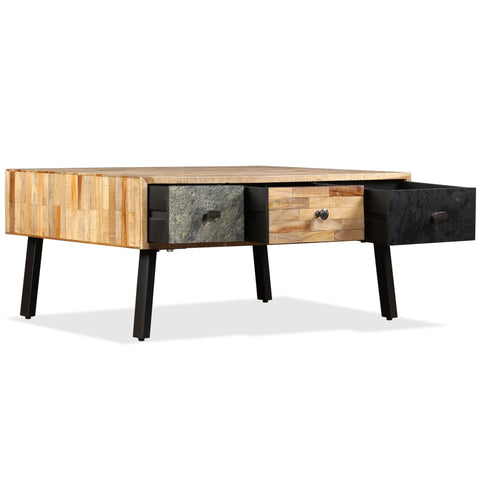 vidaXL Couchtisch Recyceltes Massivholz Teak 90x65x40 cm