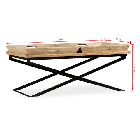 vidaXL Couchtisch Mangoholz Massiv 110 x 55 x 42 cm