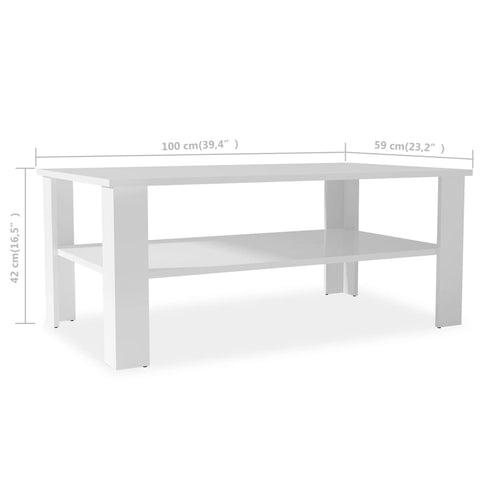 vidaXL Couchtisch Holzwerkstoff 100x59x42 cm Weiß