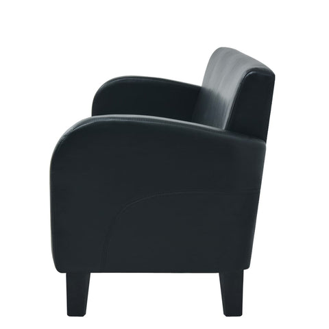 hocami - 3-Sitzer-Sofa Kunstleder Schwarz - 3-sitzer-sofa-kunstleder-schwarz - 