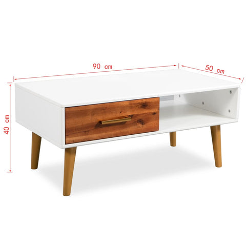 vidaXL Couchtisch Massivholz Akazie 90x50x40 cm