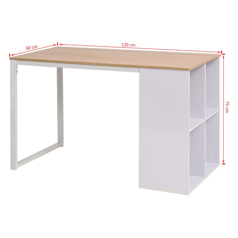 vidaXL Schreibtisch 120×60×75 cm Eichenbraun und Weiß