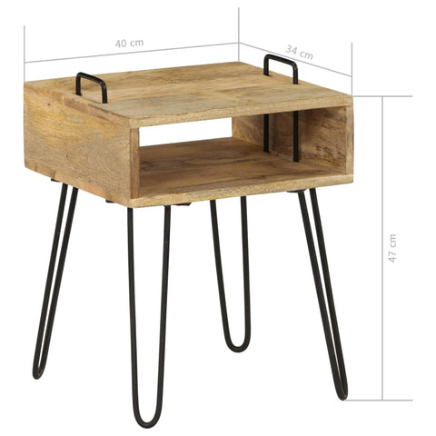 vidaXL Nachttisch Massivholz Mango 40x34x47 cm