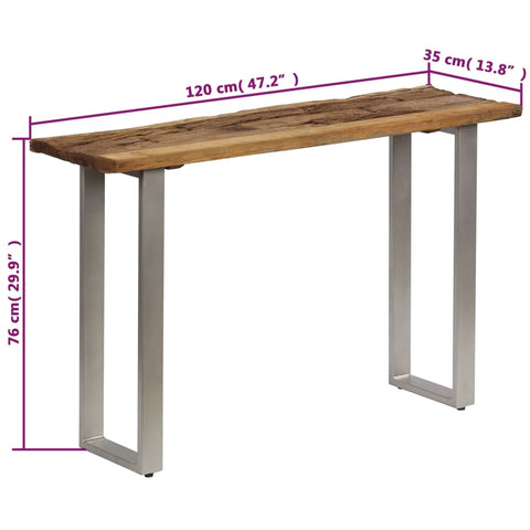 vidaXL Konsolentisch Altholz und Stahl 120×35×76 cm