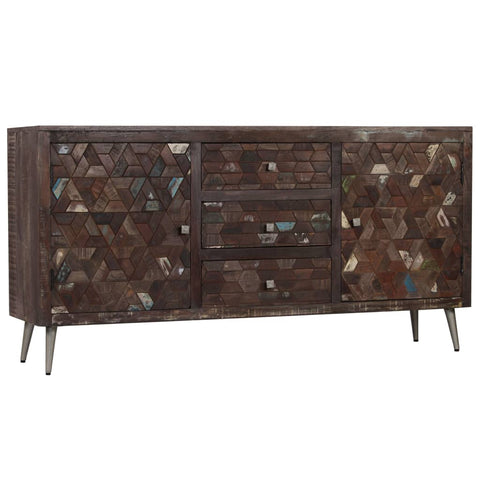 vidaXL Sideboard Altholz Massiv 160x40x80 cm