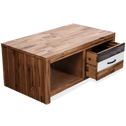 vidaXL Couchtisch Massivholz Akazie 90x50x37,5 cm